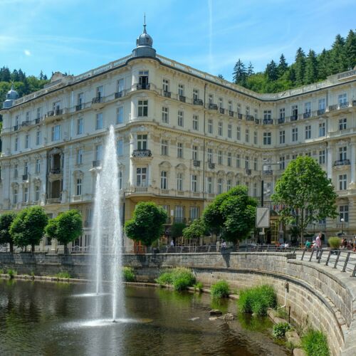 Karlsbad mit Springbrunnen