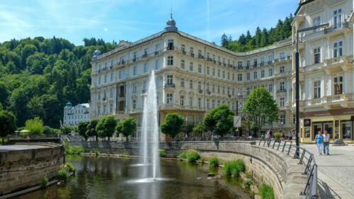 Karlsbad mit Springbrunnen